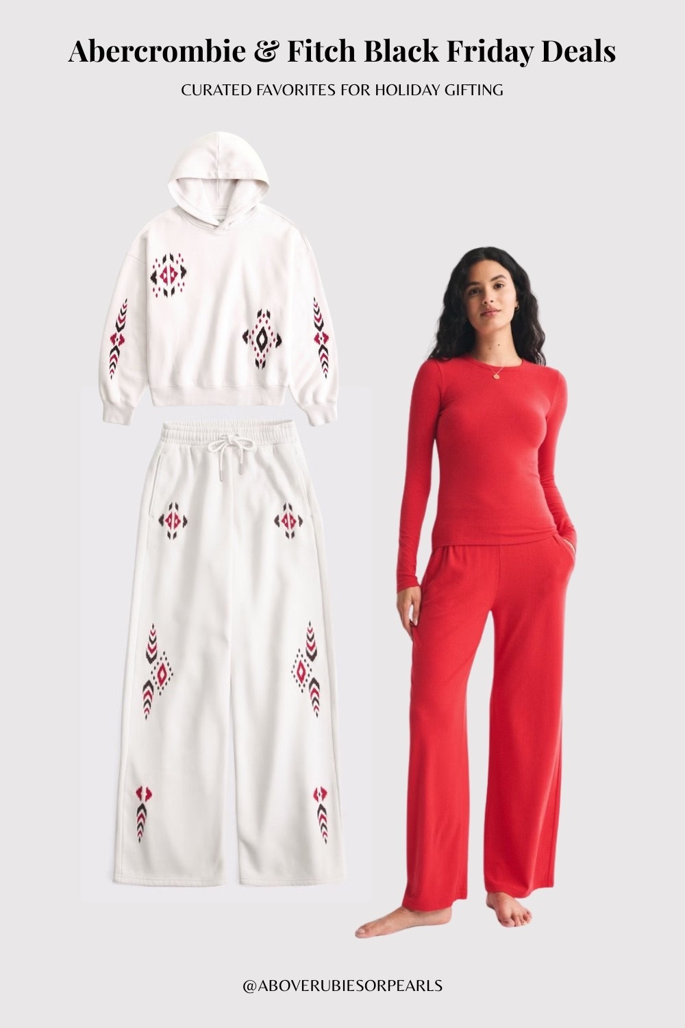 Abercrombie Black Friday Deals — Cozy loungewear you’ll want to live in.
The Sunday Set in Light Sand Pattern and the Cozy Knit Lounge Set in Vivid Red are both soft, elevated, and perfect for slow holiday mornings.
Great for gifting, great for relaxing, and yes… both are on sale.
✨ Curated favorites for holiday gifting ✨
Shop the sets below!


#LTKCyberWeek #LTKHoliday #LTKGiftGuide