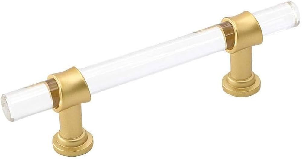 goldenwarm 5 Pack 3 Inch Acrylic Drawer Pulls Gold Cabinet Handles Acrylic Cabinet Pulls Clear Gl... | Amazon (US)