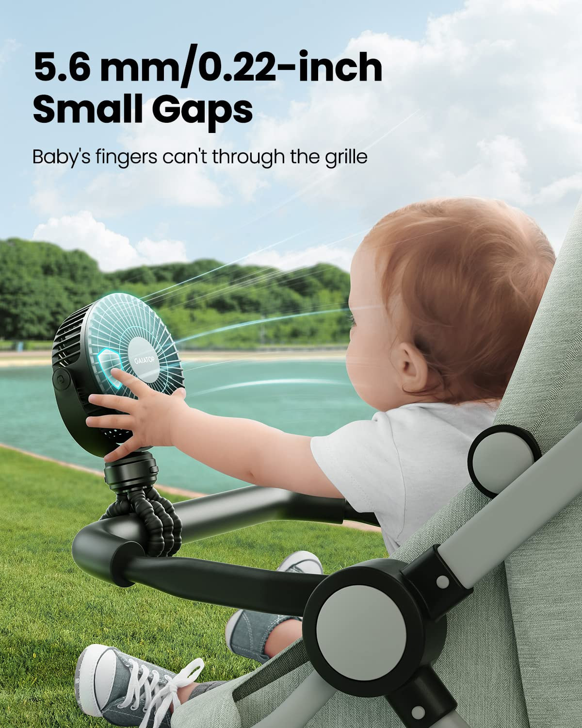 Gaiatop Mini Portable Stroller Fan, Battery Operated Small Clip on, Detachable 3 Speed Rechargeab... | Amazon (US)