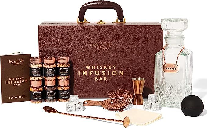 Amazon.com: Thoughtfully Cocktails, Whiskey Infusion Case Gift Set, Includes Whiskey Decanter, Ji... | Amazon (US)