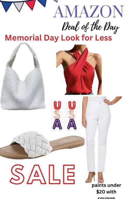 Memorial Day outfit Inspo / red, white, and blue / Fourth of July outfits / white pants/  white purse 

#LTKunder50 #LTKunder100 #LTKSeasonal