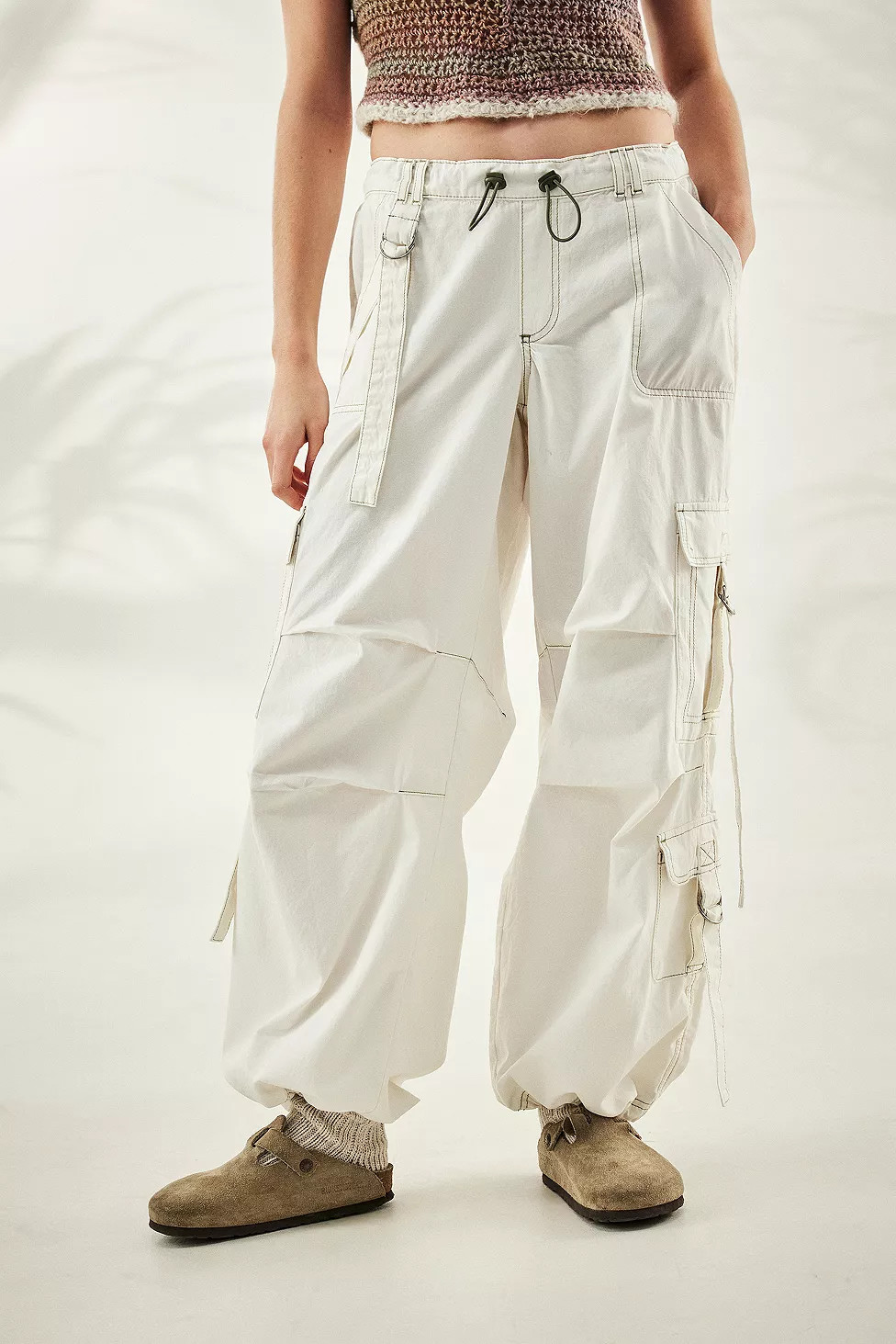 BDG Cream Strappy Cargo Pants | Urban Outfitters (EU)