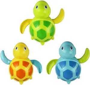 3pcs Bath Swimming Turtle Toy for Baby Toddler, Wind Up Chain Bathing Water Toy, Swimming Bathtub... | Amazon (US)
