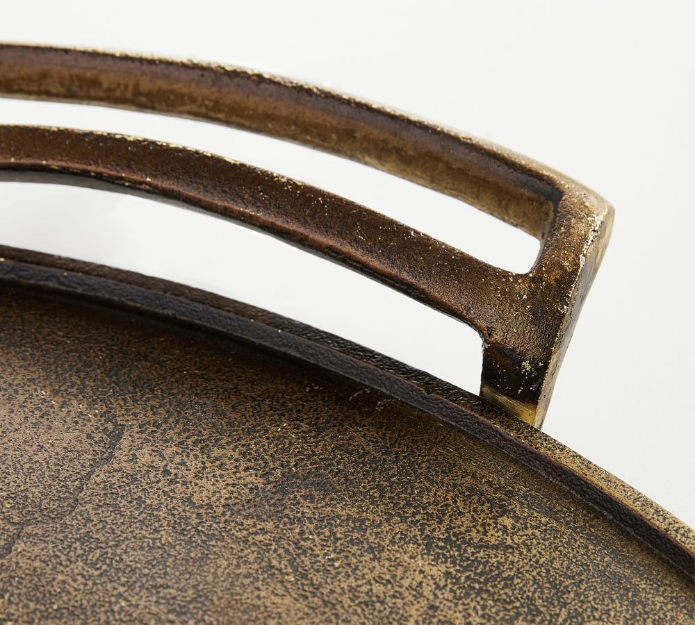 Rustic Gold Round Tray | Pottery Barn (US)