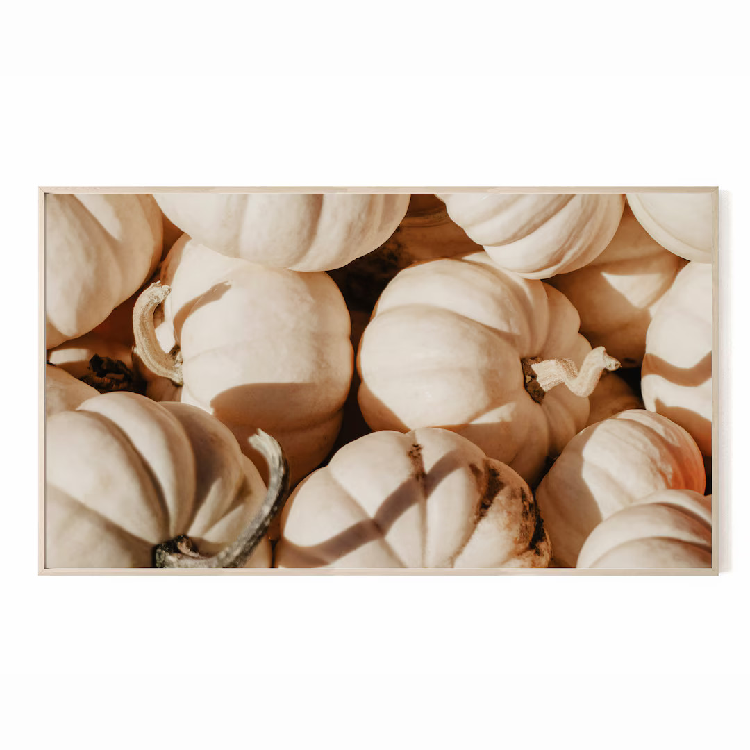 Fall Samsung Frame TV Art 4K, White Pumpkins, Neutral Fall Frame TV Art, Fall/autumn Season, Mode... | Etsy (US)