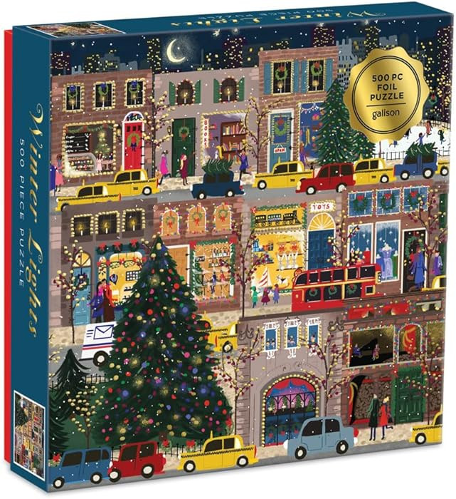 Galison Winter Lights Foil Puzzle, 500 Pieces, 20” x 20” – Holiday Jigsaw Puzzle Featuring ... | Amazon (US)
