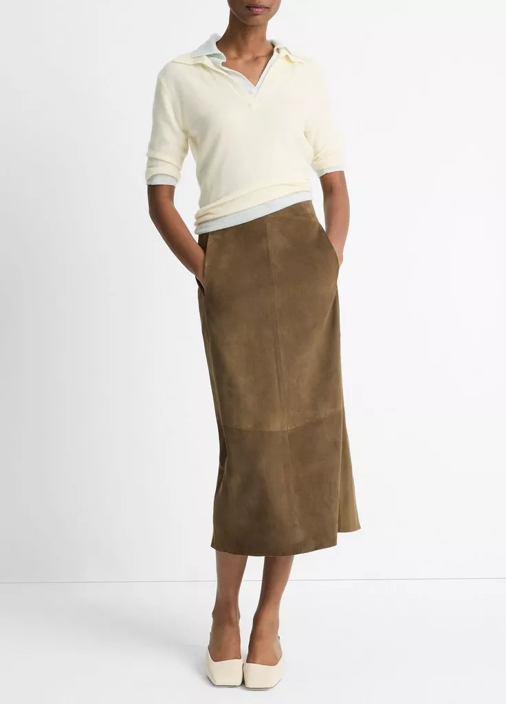 Suede Slim Midi Skirt | Vince LLC
