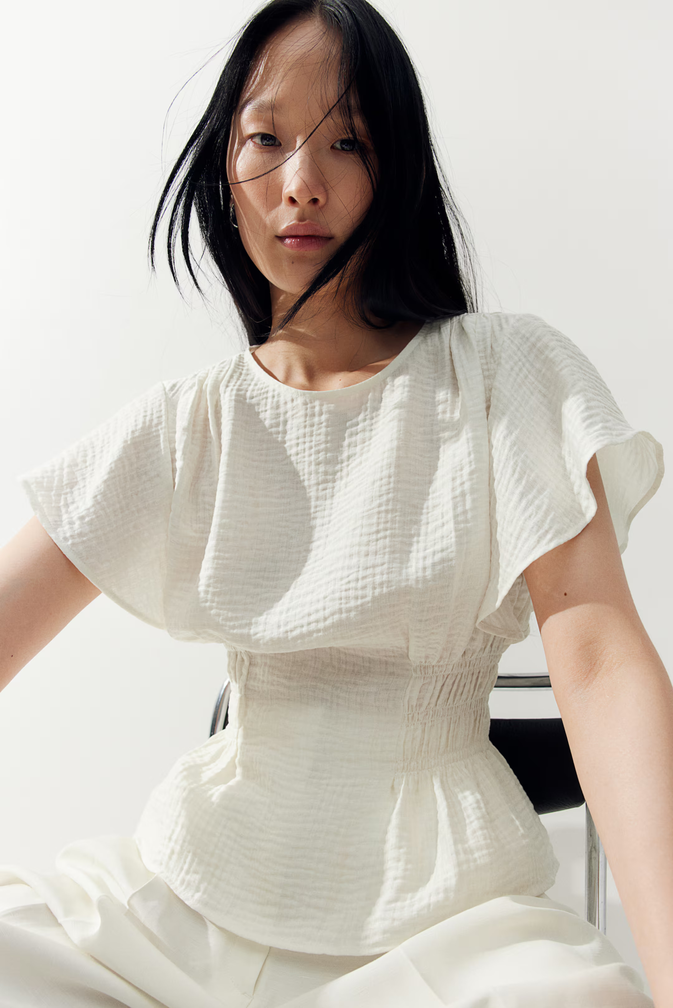 Textured-weave blouse | H&M (UK, MY, IN, SG, PH, TW, HK)