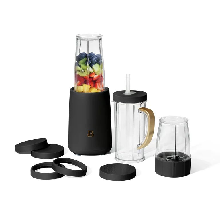 Beautiful Personal Blender Set with 12 Pieces, 240 W, Black Sesame by Drew Barrymore | Walmart (US)