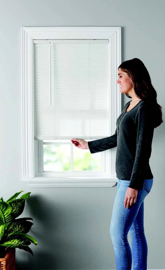 Mainstays 1" Cordless Vinyl Light Filtering Mini Blinds, White, 35x64 | Walmart (US)