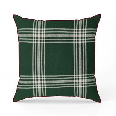 allen + roth  A+R 22-In Green Plaid Pillow | Lowe's