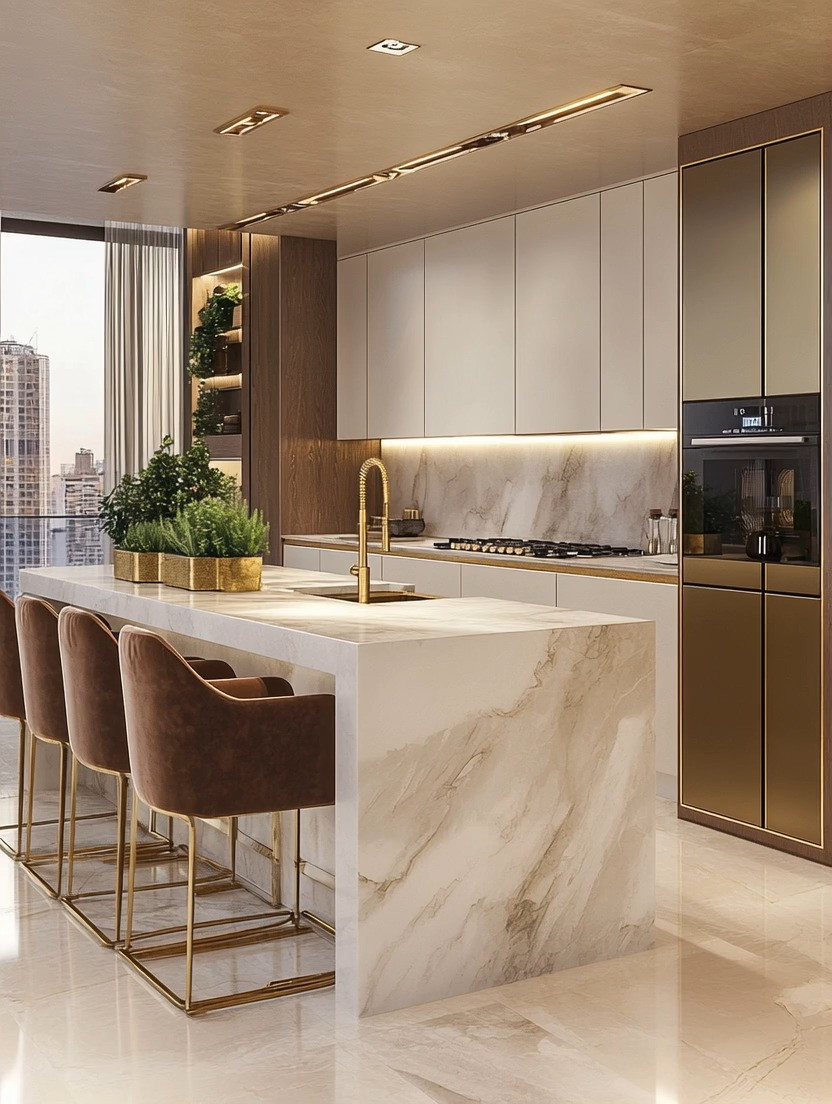 ou don’t need a full kitchen renovation to get this look.

You just need the right two pieces.

Start with statement velvet island chairs.
That soft texture paired with gold detailing instantly elevates your entire island.

Then add a gold faucet.

That’s it.

Those two elements alone create contrast, warmth, and that polished, high-end finish most kitchens are missing.

Want to take it one step further?
Add a simple planter on the island to bring in that fresh, grounded energy.

Explore our edit—velvet island chairs in multiple colors, gold faucets, and curated planters so you can recreate this exact look in your own kitchen.

Because great design isn’t complicated.
It’s intentional.

#kitchendecor #luxuryhome #interiorstyle #modernkitchen 

 #LTKHome