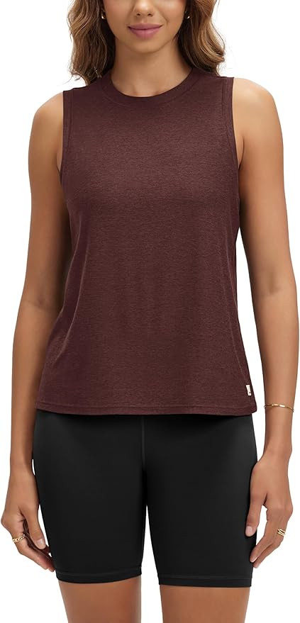 ODODOS Women's Performance Tank Ultra Soft odSTRATUM Tech Sleeveless Tee Shirts High Crew Neck Pu... | Amazon (US)