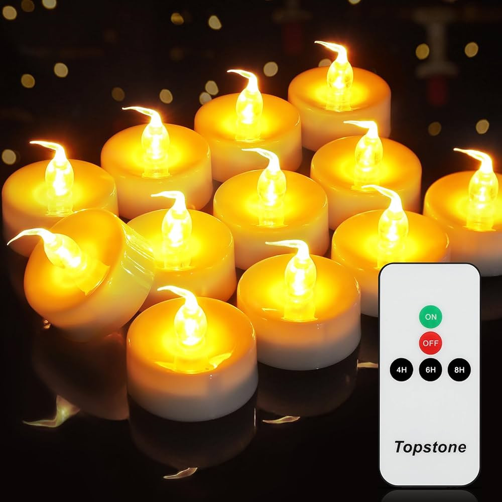 Topstone Led Candles with Remote and Timer,Warm Yellow Flameless Candles,Big Capacity Battery Ope... | Amazon (US)