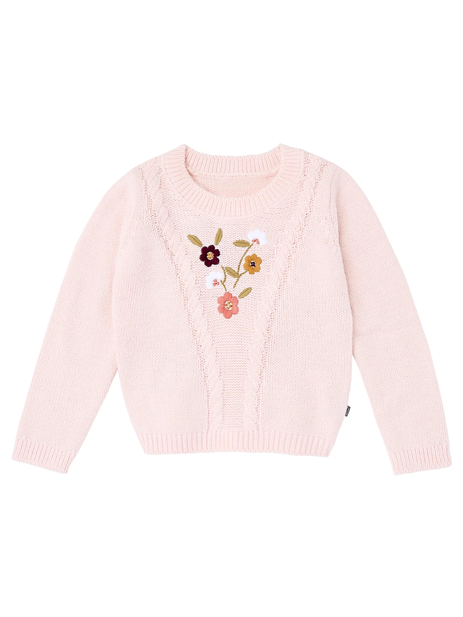 Modern Moments by Gerber Toddler Girl Sweater with Textural Stitches and Embroidery, Sizes 12M-5T... | Walmart (US)