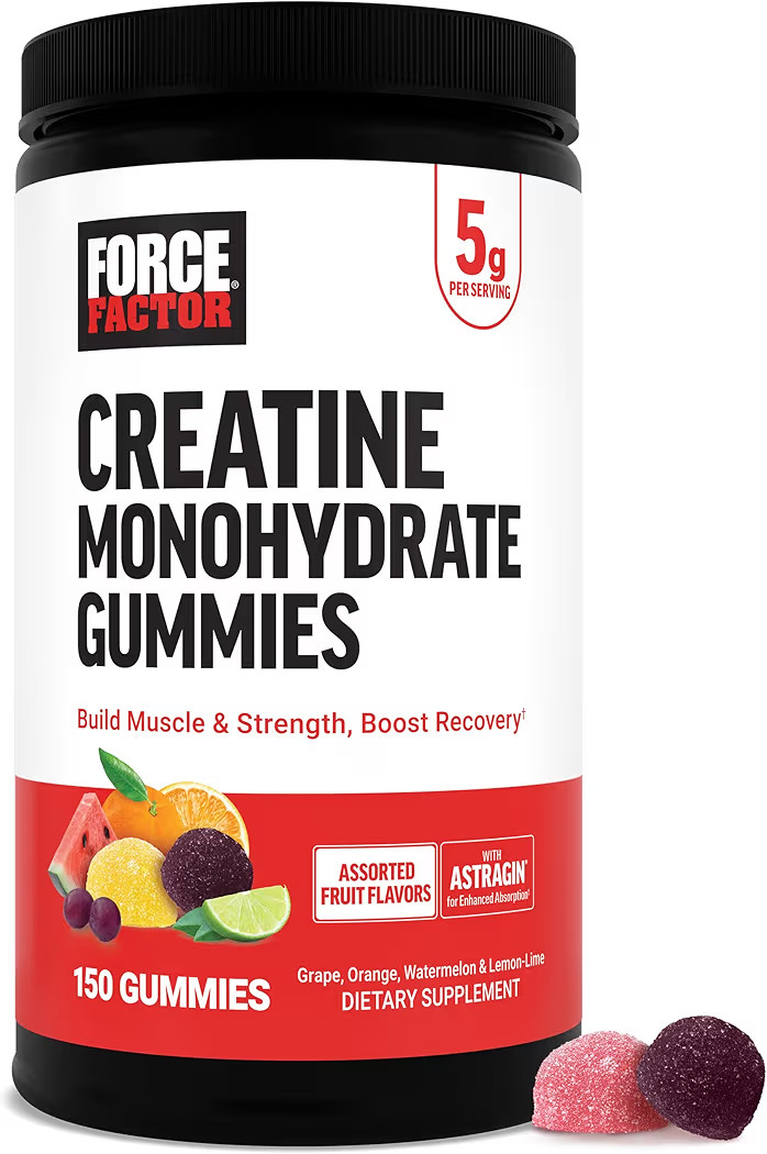 Force Factor Creatine Monohydrate Gummies, 5g Dose for Men & Women to Support Muscle, Strength, R... | Amazon (US)