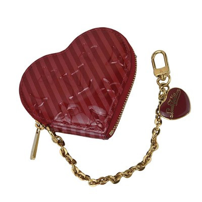 Louis Vuitton Monogram Rayures Vernis Heart Coin Purse Red Auth | eBay US