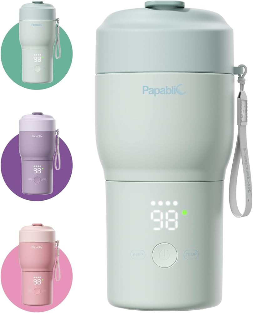 Papablic Pro Portable Bottle Warmer for Travel – 2.5 Min Fast Heating, Built-in Sterilizer, 5 T... | Amazon (US)