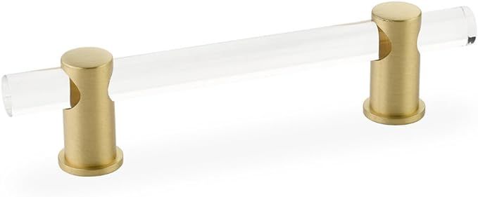 Schaub Lumiere Collection 4 in. (102mm) Adjustable Clear Acrylic Pull, Satin Brass - 404-SB | Amazon (US)