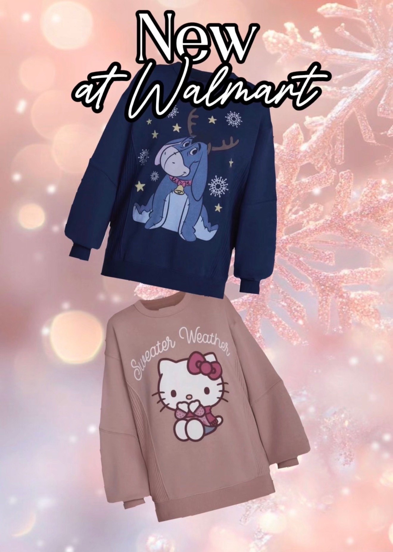 Ok ok I know it’s only September but how cute are these?! Winter Eeyore and Sweater Weather Hello Kitty crewneck sweaters for just under $17!!! Immediately ordered the Eeyore one! Will be so cute for cold nights at Disney! It says sleep top but I am not wearing this to sleep!

#LTKSeasonal #LTKmomlife #LTKootd