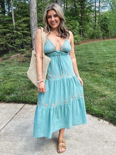 Boho summer dress from Amazon! Free people inspired, free people Amazon find. Boho maxi dress for summer! Best suited for a - c cups since there is not a lot of support! I’m in my typical medium! 

#LTKfindsunder50 #LTKsalealert