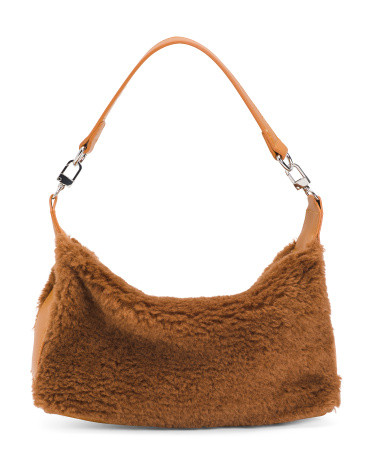 Faux Shearling Shoulder Bag for Women | Leather | Marshalls