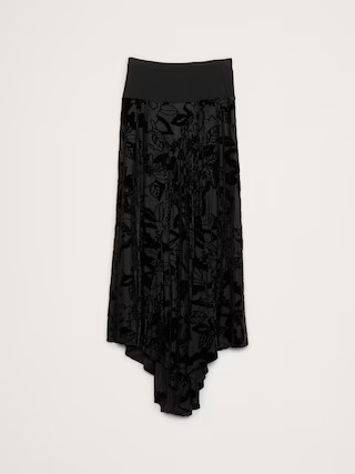Burnout Velvet Asymmetrical Skirt | Banana Republic (US)