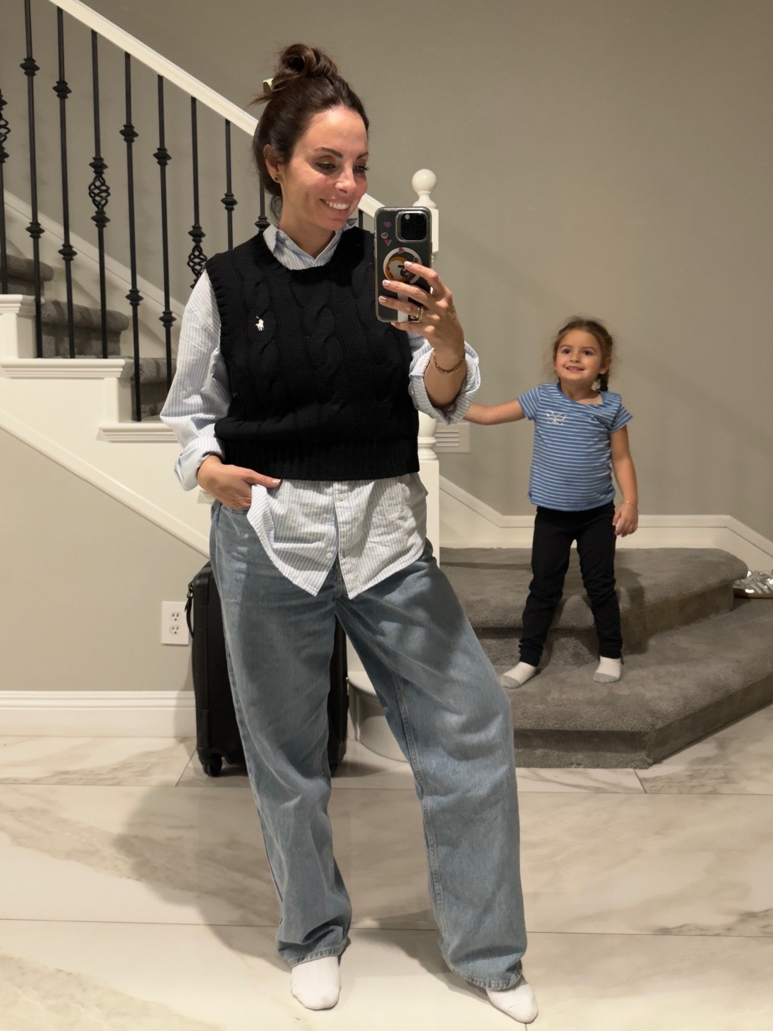 Classic stripes & knit vest ❤️ 
#layeredlook #ralphlauren #levis

#LTKSeasonal #LTKStyleTip #LTKWorkwear