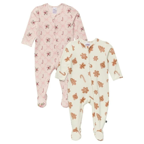 Modern Moments by Gerber Gender Neutral Sleep ´N Play Christmas Pajamas, 2-Pack, Sizes Newborn -... | Walmart (US)