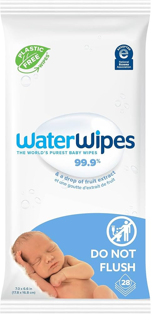 WaterWipes Plastic-Free Original Baby Wipes, 99.9% Water Based Wipes, Unscented & Hypoallergenic ... | Amazon (US)