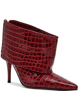 Steve Madden Enella Croco Embossed Cuffed Pointed Toe Stiletto Ankle Booties -  6 | Dillard's