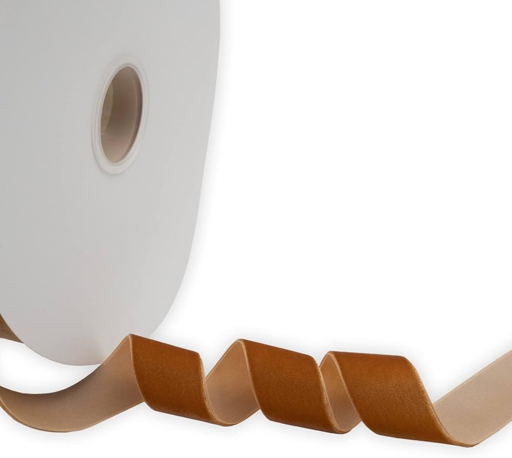 XMLMSH Copper Velvet Ribbon 7/8 Inch Copper Single Face Velvet Ribbon for Gift Wrapping, Hair Bow... | Amazon (US)