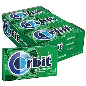 ORBIT Gum Spearmint Sugarfree Chewing Gum, 14 Pieces (Pack of 12) | Amazon (US)