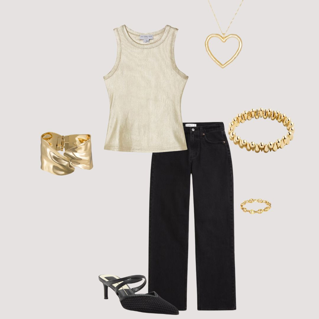 Gold is my favorite!!! This outfit would be so so cute for dinner out or any party coming up!! 

 #LTKSeasonal #LTKStyleTip #LTKWorkwear
