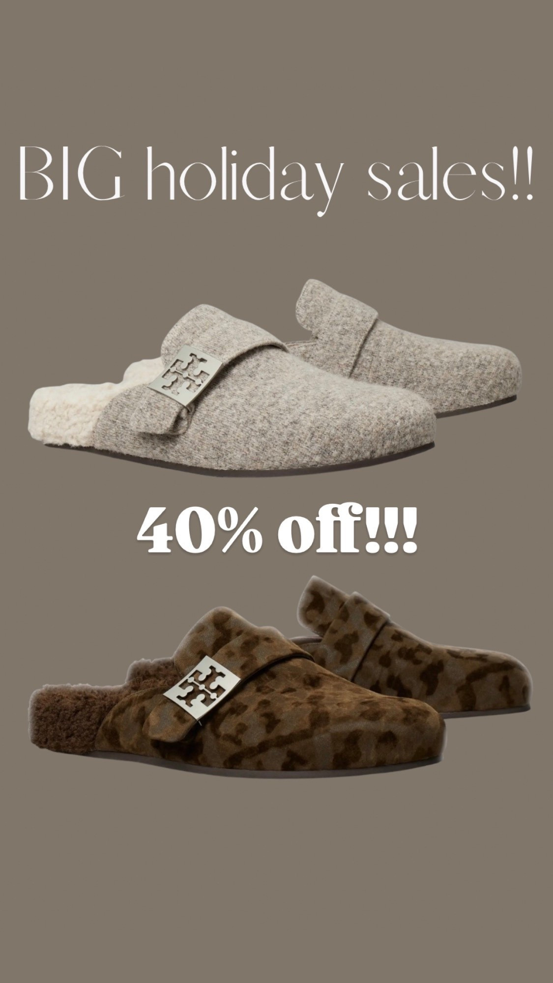 Tory Burch Sherpa lined mules 40% off! 

#LTKHoliday #LTKSaleAlert #LTKGiftGuide