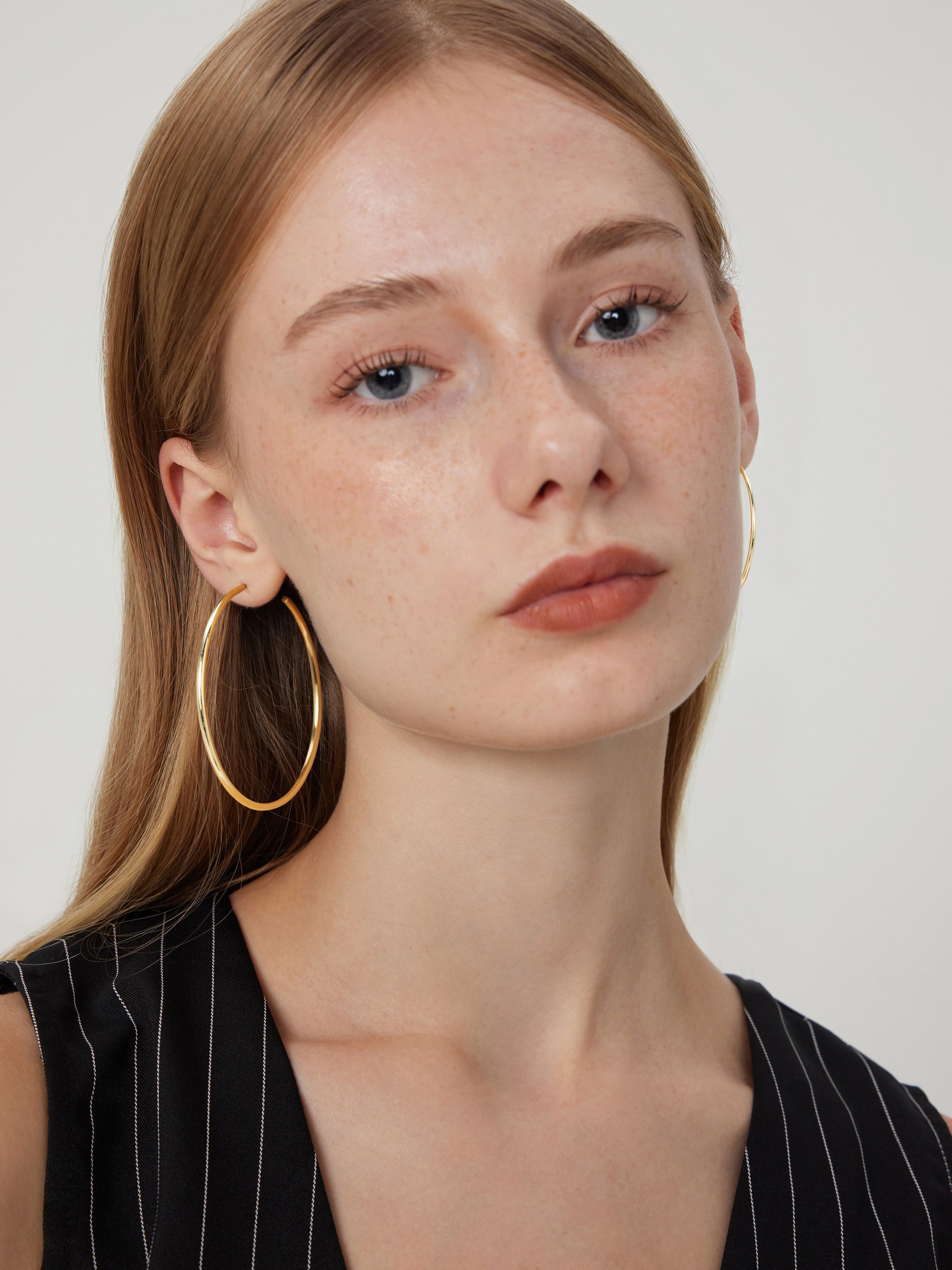 Copper Circle Hoop Earrings For Daily Casual Coffee Shop Work | Cider