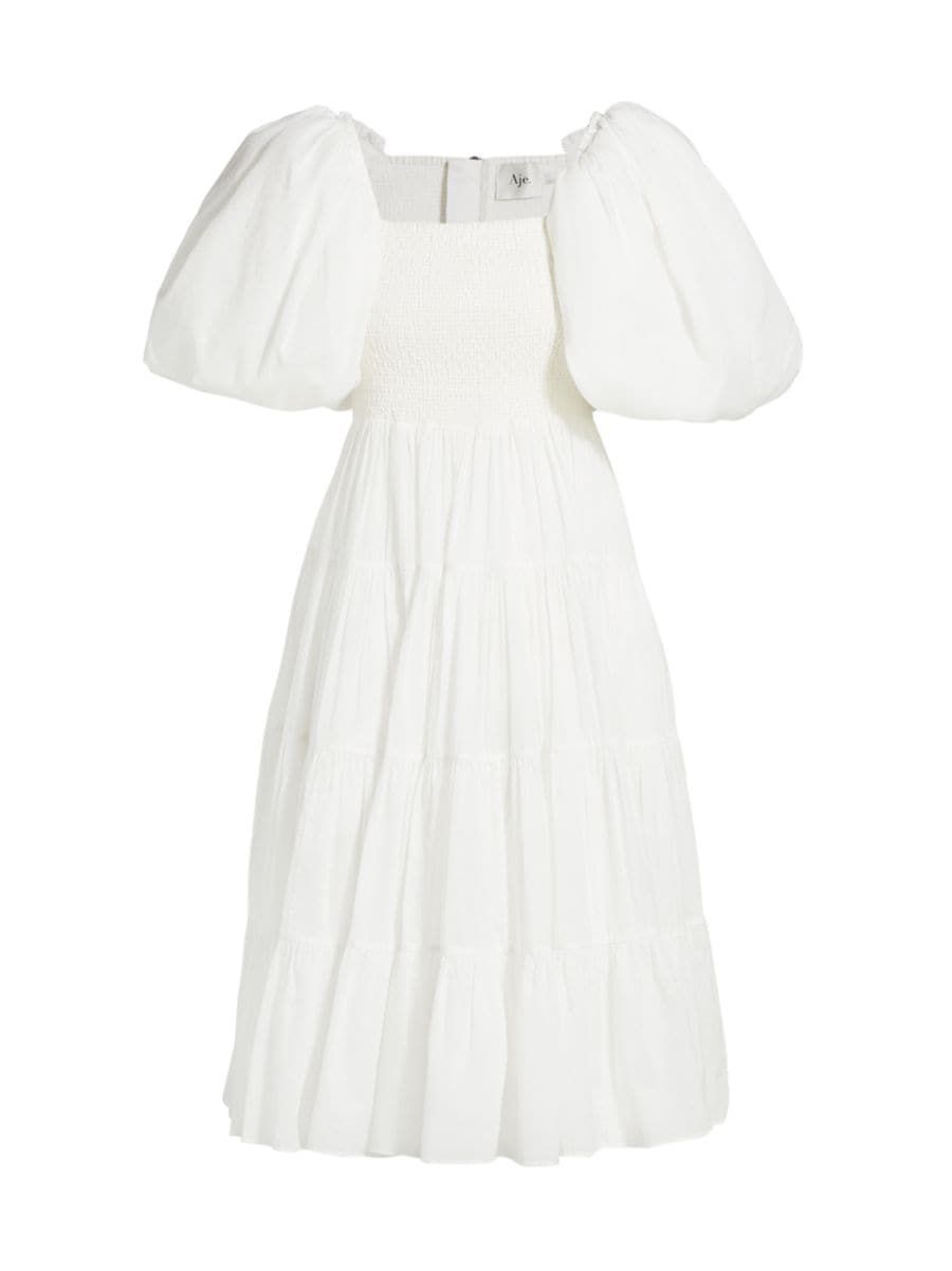 Cherished Puffed Sleeve Midi Dress | Saks Fifth Avenue