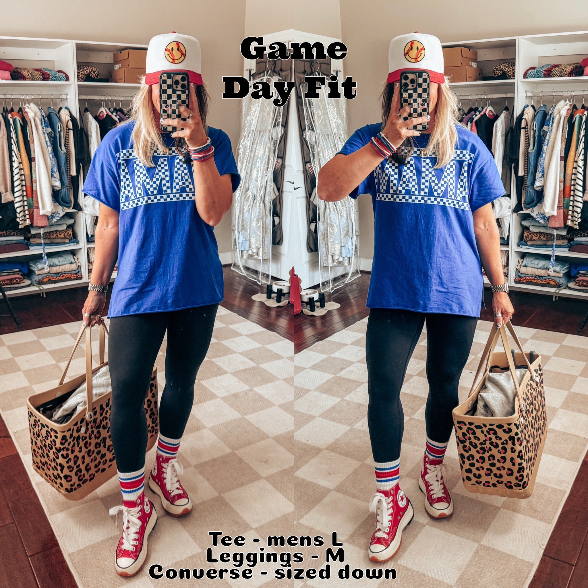 MAMA GAME DAY FIT 💙♥️🏁
Tee - men’s large 
Leggings - M
Converse - sized down 


#LTKOver40 #LTKStyleTip #LTKFindsUnder50