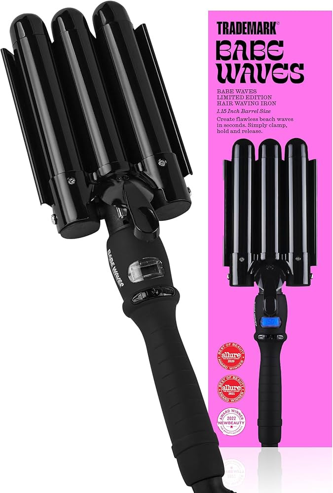 Trademark Beauty Three Barrel Hair Waver, Curling Iron, 1.1 Inch, Beach Waves, Adjustable Tempera... | Amazon (US)