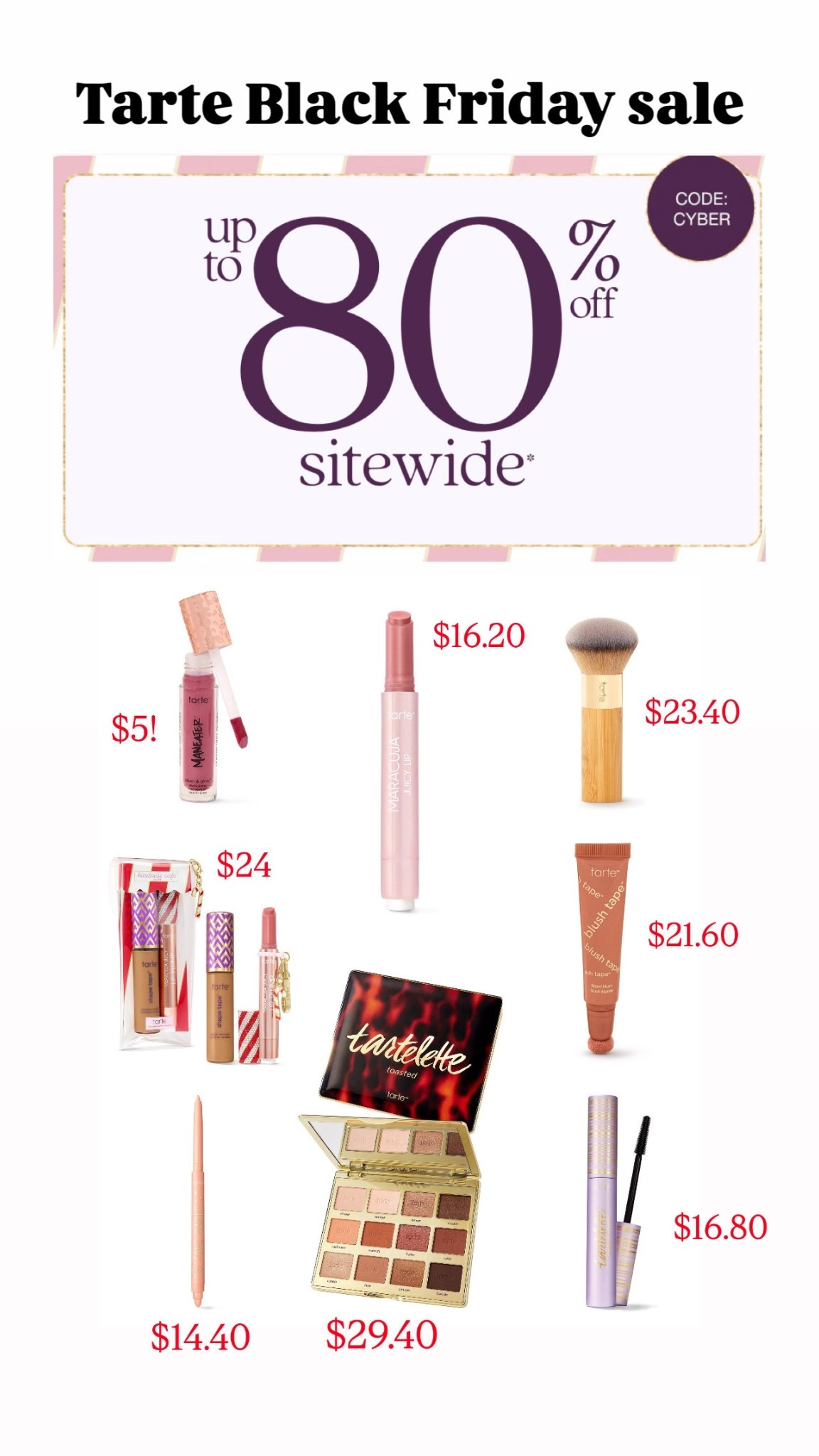Tarte Black Friday sale


#LTKBeauty #LTKCyberWeek #LTKSaleAlert