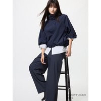 Uniqlo - Smart Wide Trousers (striped) - Navy - S | Uniqlo NL