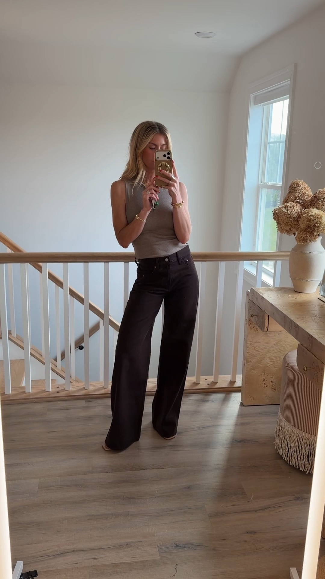 The @abercrombie denim sale is on. I love this pair especially as we head into fall. Use code DENIMAF to save an additional 15% off. #AbercrombiePartner

High Rise Wide Leg Jean (Runs TTS, wearing a size 25 in the long length, shade dark brown)

Sale details:
Denim Promo: *Offer valid online only August 5, 2026 to August 10, 2026 in US/CA. Excludes clearance. Online price reflects discount.
Extra 20% Off: *Offer valid in stores and online August 5, 2026 to August 10, 2026 in US/CA. Exclusions apply as indicated. Online price reflects discount.
Promo Code: *Use code DENIMAF to get an additional 15% off almost everything in stores and online at checkout from August 5, 2026 to August 10, 2026 in US/CA. Exclusions apply. See details online.

#LTKdenim #LTKsalealert #LTKstyle