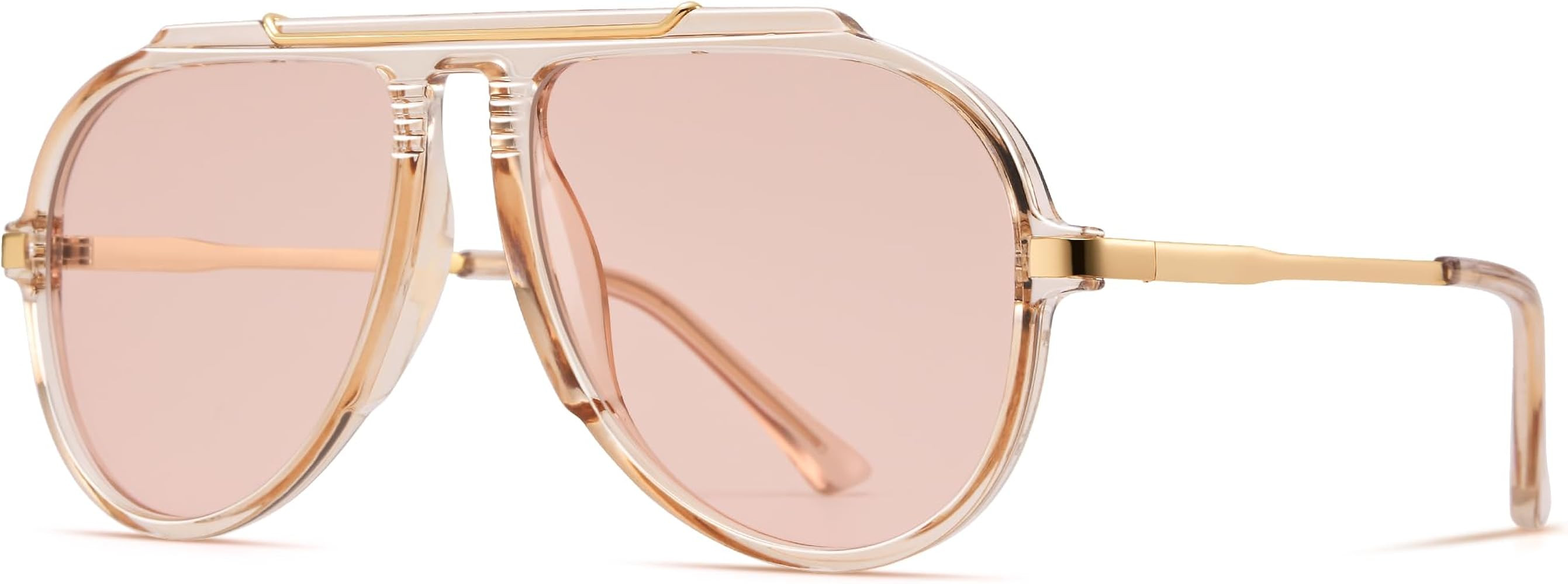 Pro Acme Oversized Aviator Sunglasses Tangle-Free Top Bar 70s Retro     100% UV400 Protection,Str... | Amazon (US)