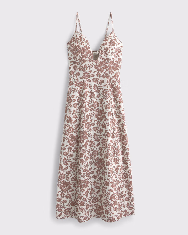 Beaded Flowy Midi Dress | Abercrombie & Fitch (US)