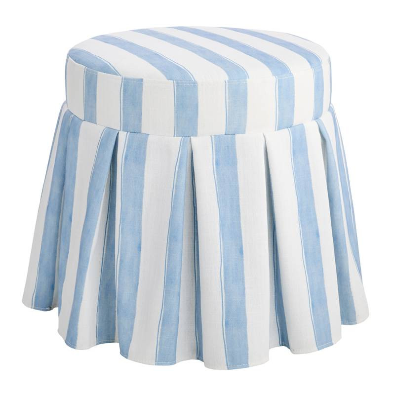 Angelina Ottoman, Blue Stripe | At Home