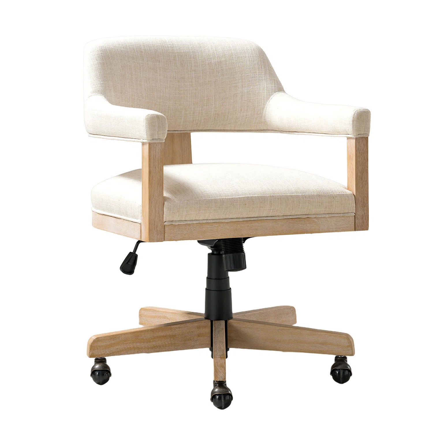 Ackeron Ocean Modern Farmhouse Solid Wood Simple Assembly Swivel Office Chair with Tilt Function | Wayfair North America