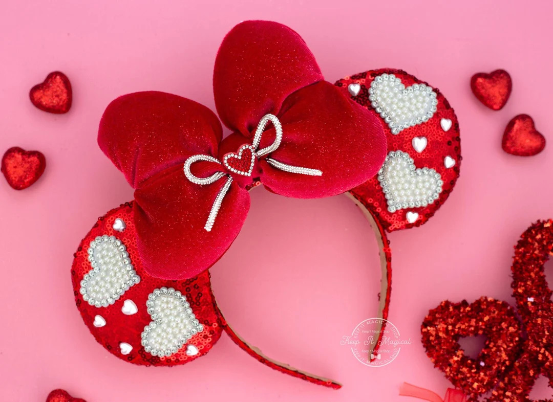 Valentines Day Mickey Ears Sweetheart Ears Valentines Mickey Ears Valentines Day Minnie Ears Vale... | Etsy (US)