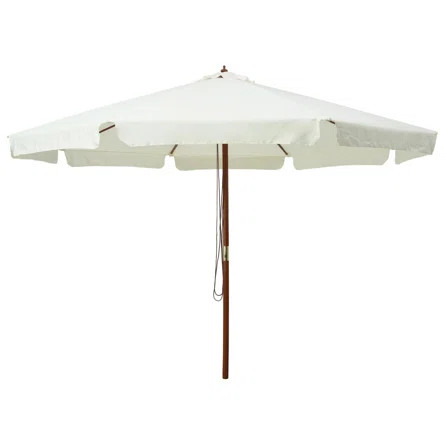 Arlmont & Co. Arlmont & Co. Outdoor Parasol With Wooden Pole 129.9" Black | Wayfair | Wayfair North America