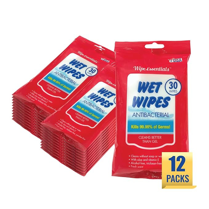 WipeEssentials Hand Sanitizer Hand Wipes for Adults and Kids - 360 wipes - 12 Packs of 30ct Hand ... | Amazon (US)