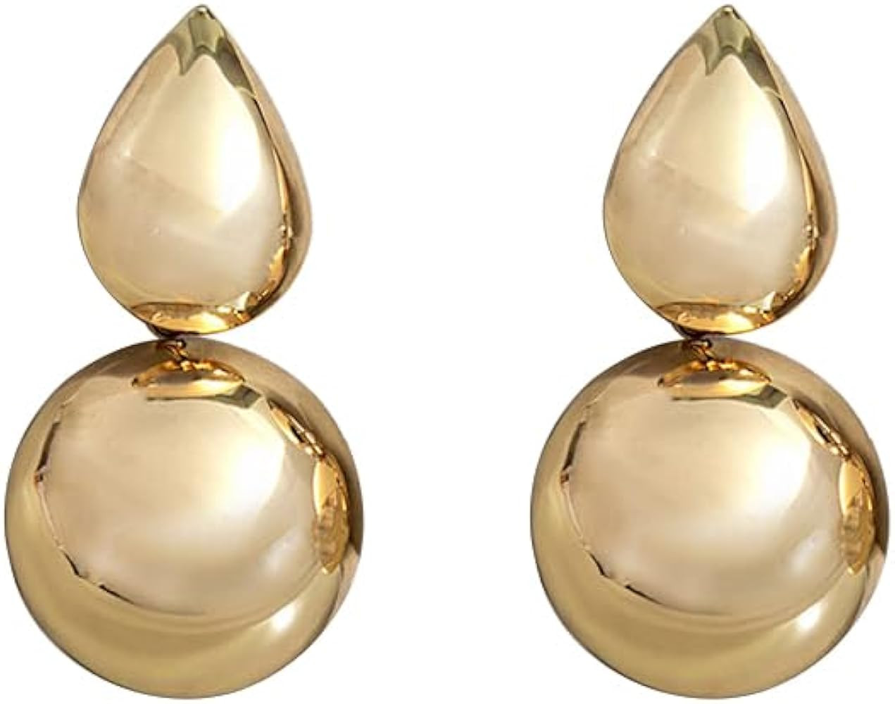 Gold Teardrop dangle Large Teardrop Earrings Earrings Oversize Geometric Statement Earrings Chunk... | Amazon (US)